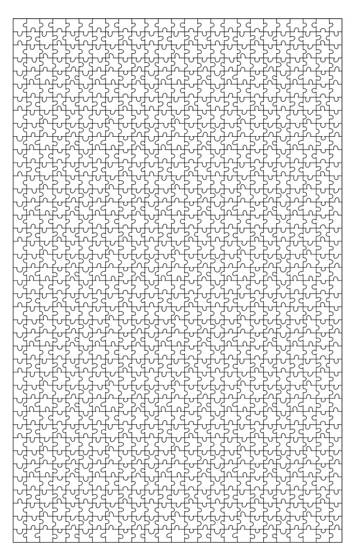 Pattern of interlocking shapes on a white background