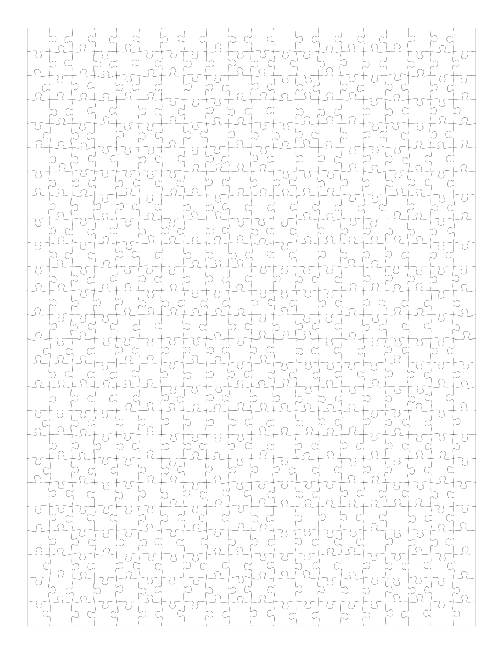 White puzzle piece template on a white background